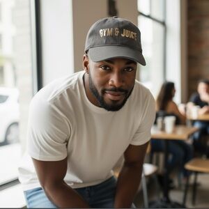 Express Dark Gray Hat with Gold Text